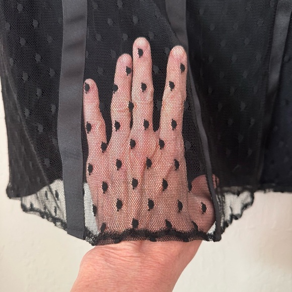 TESSUTO Vintage Tulle Swiss Dot Pattern Black Skirt Size 10 - Picture 4 of 16
